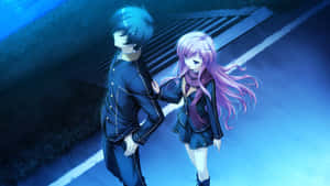 Moonlit_ Stroll_ Anime_ Couple_2560x1440 Wallpaper