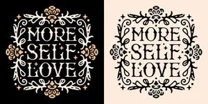 More Self Love Floral Design Wallpaper