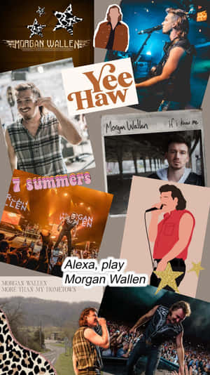 Morgan Wallen Collage Aesthetic Wallpaper