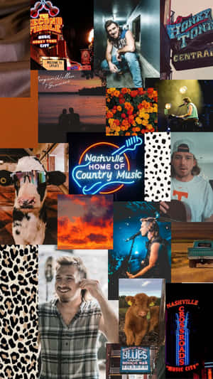 Morgan Wallen Inspired Collage Wallpaper