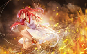 Morgiana From Magi: The Labyrinth Of Magic Defying Gravity In Mid-air. Wallpaper