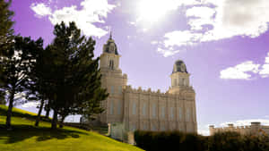 Mormon Temple Hill In Manti Utah Wallpaper