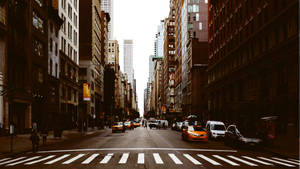 Morning Rush On A New York Street Wallpaper