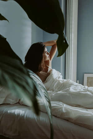 Morning Stretch Woman Bedroom Wallpaper