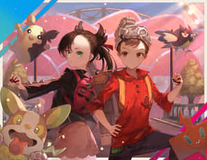 Morpeko, Marnie, And Victor Wallpaper