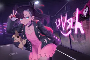 Morpeko With Marnie Wallpaper