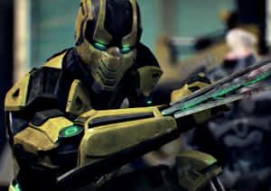 Mortal Kombat's Deadly Ninja Assassin, Cyrax, In Action Wallpaper