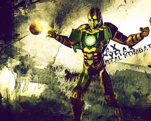 Mortal Kombat's Deadly Warrior Cyrax In Action Wallpaper