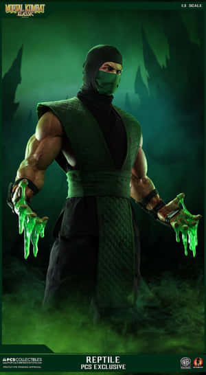 Mortal Kombat's Reptile In Striking Pose Wallpaper