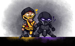 Mortal Kombat Scorpion Vs Sub Zero Chibi Wallpaper