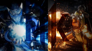 Mortal Kombat Scorpion Vs Sub Zero Collage Attacks Wallpaper