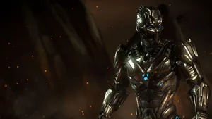 Mortal Kombat Triborg In Combat Action Wallpaper