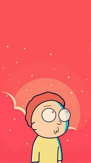 Morty Thinking Without Rick Iphone Wallpaper