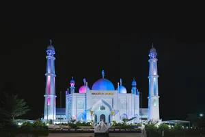 Mosque At Night Pemandangan Wallpaper