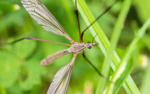 Mosquito Hawk Restingon Grass Wallpaper