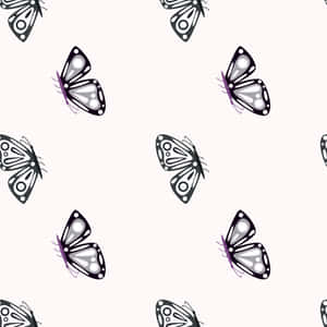 Moth Pattern Aesthetic Background Wallpaper