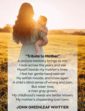 Motherhood Sunset Poetry Quote Wallpaper