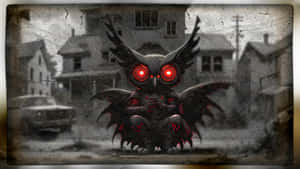 Mothman Creaturein Old Photo Wallpaper