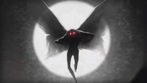 Mothman Silhouette Against Moon Wallpaper