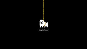 Motivational Cat Hanging On Rope Wallpaper