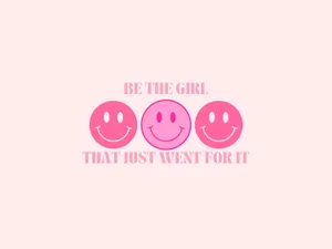 Motivational Preppy Pink Smiley Faces Wallpaper
