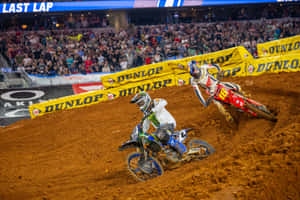 Motocross Race Action Last Lap Wallpaper