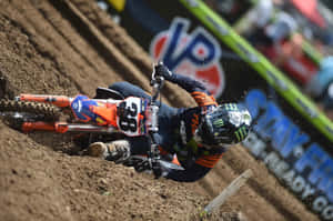 Motocross Racer Cornering Hard.jpg Wallpaper