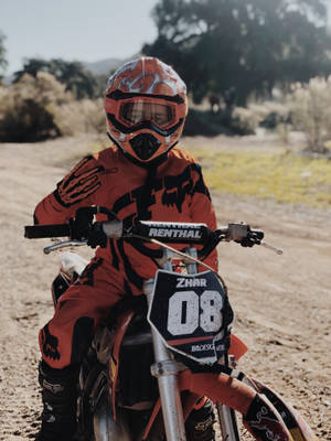 Motocross Rider On Ktm Bike Wallpaper