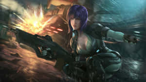 Motoko Kusanagi, The Iconic Cyberpunk Heroine Wallpaper