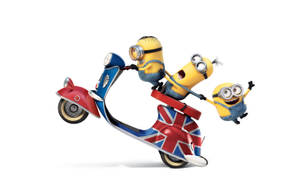 Motorbiking Stuart Kevin And Bob Minion Desktop Wallpaper