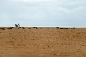 Motorcycle In The Sahara Wallpaper