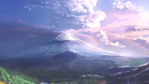 Mount Fuji In Anime Scenery Wallpaper