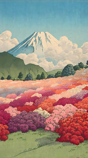 Mount Fuji With Flower Fields Wallpaper