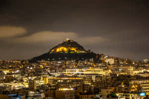 Mount Lycabettus At Night Wallpaper