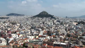 Mount Lycabettus Athens Cloudy Sky Wallpaper