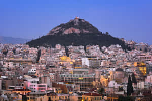 Mount Lycabettus Clear Skies Athens Wallpaper