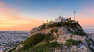 Mount Lycabettus Peak Sunset Wallpaper