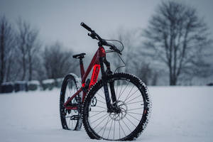 Mountain Bike In Winter Wallpaper