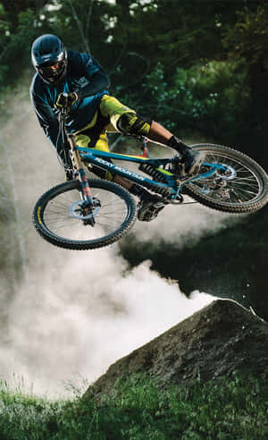 Mountain Bike Iphone With Smoke Effect Wallpaper