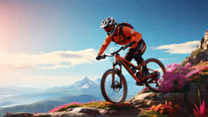 Mountain Biking Adventure Summit Wallpaper