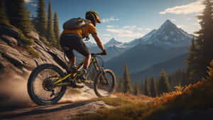 Mountain Biking Adventure Sunset Wallpaper