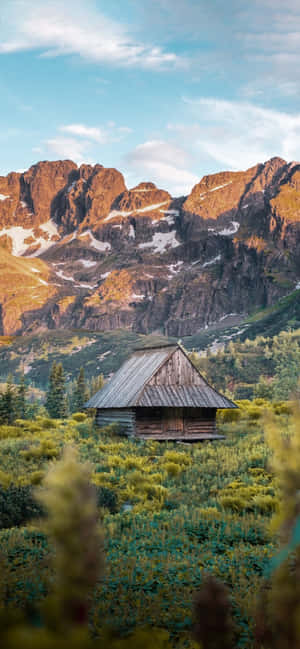 Mountain_ Cabin_ Landscape Wallpaper