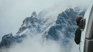 Mountain Foggy Slope Area Wallpaper