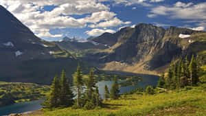 Mountain_ Lake_ Valley_ View_ National_ Park Wallpaper