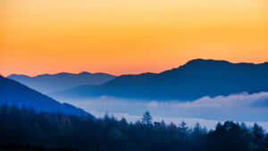 Mountain Silhouette At Loch Ness Lake Wallpaper