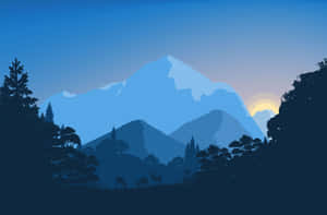 Mountain Sunset Silhouette Wallpaper