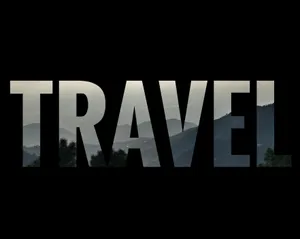 Mountain View Travel Text Overlay Wallpaper