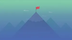 Mountain With Flag Material Design Wallpaper