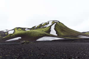 Mountain With Snow In Iceland Desktop Wallpaper