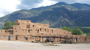 Mountainside Taos Pueblo Wallpaper